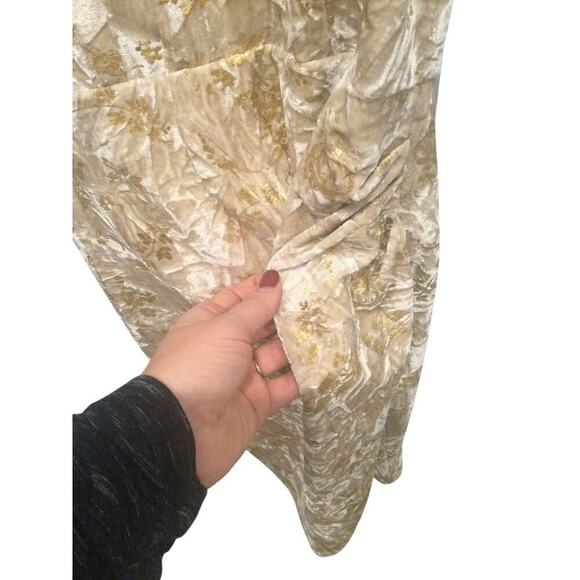 Vintage B.Darlin Womens Velvet Fairy Mini Dress Size 9 10 Cocktail Gold NEW Y2K - Picture 8 of 15